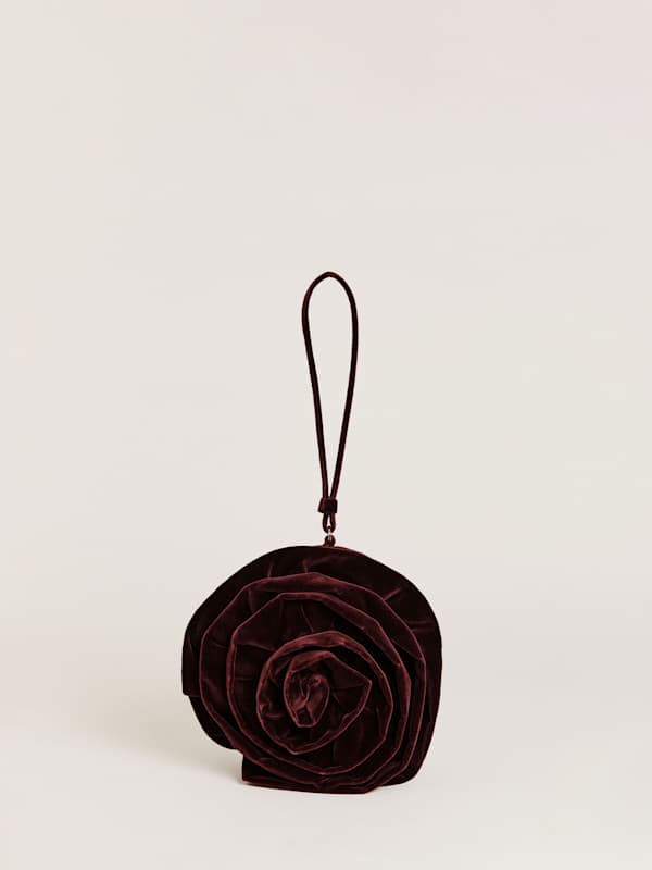 Evelina Wristlet Bag - Bordeaux Velvet
